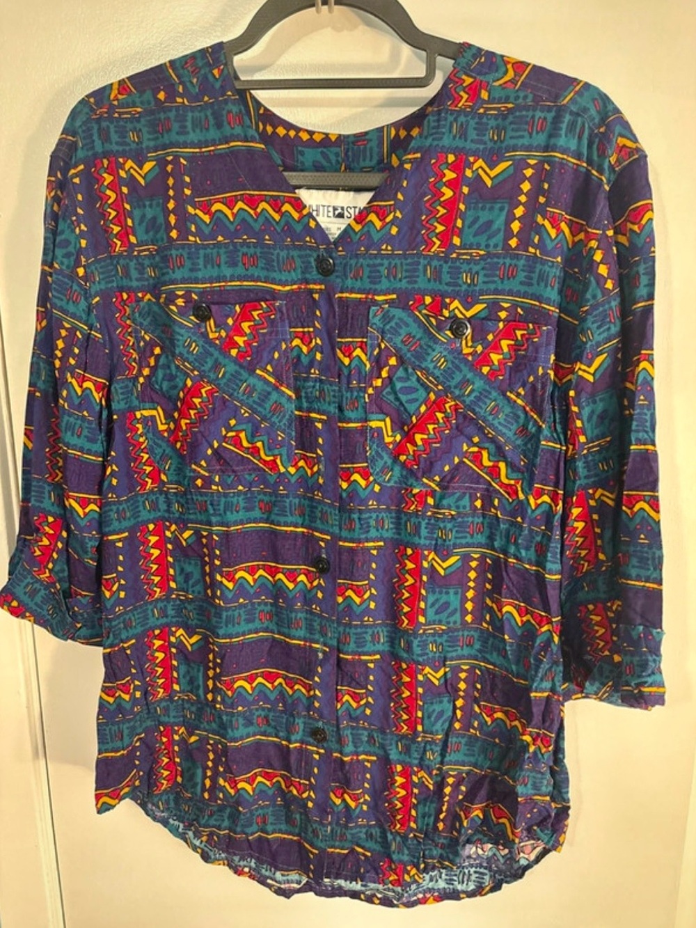 White Stag Multicolor Geometric Button-Front Shirt